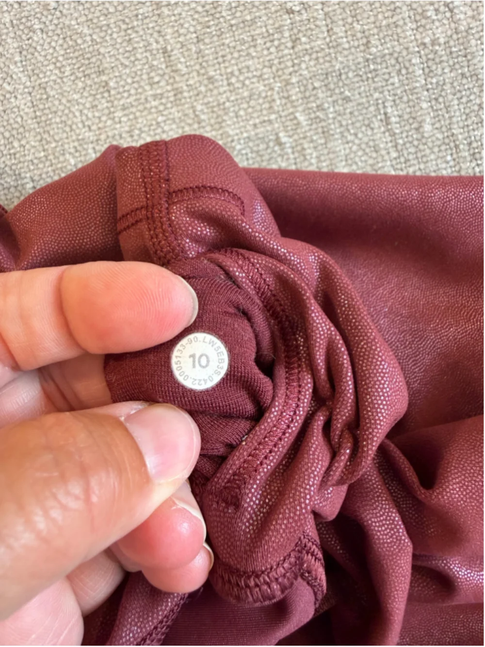 Lululemon Wunder Train High-Rise Tight 25 Radiate Foil Print Red Merlot size 10 - Picture 6 of 9